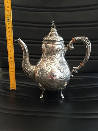Antike Kaffeekanne Silber 800 Jugendstil Barock 1900j Bild