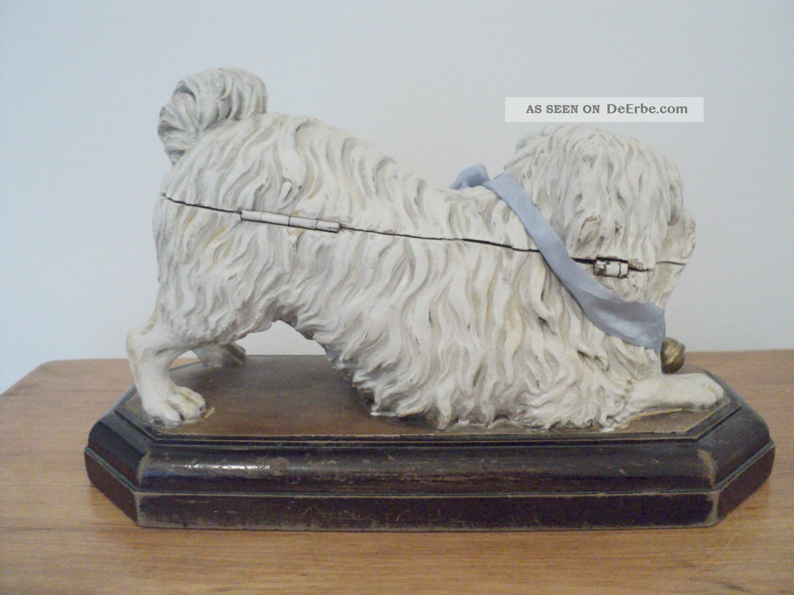 Knurrender Hund Als Raffiniertes Versteck Holz Dose Um 1870