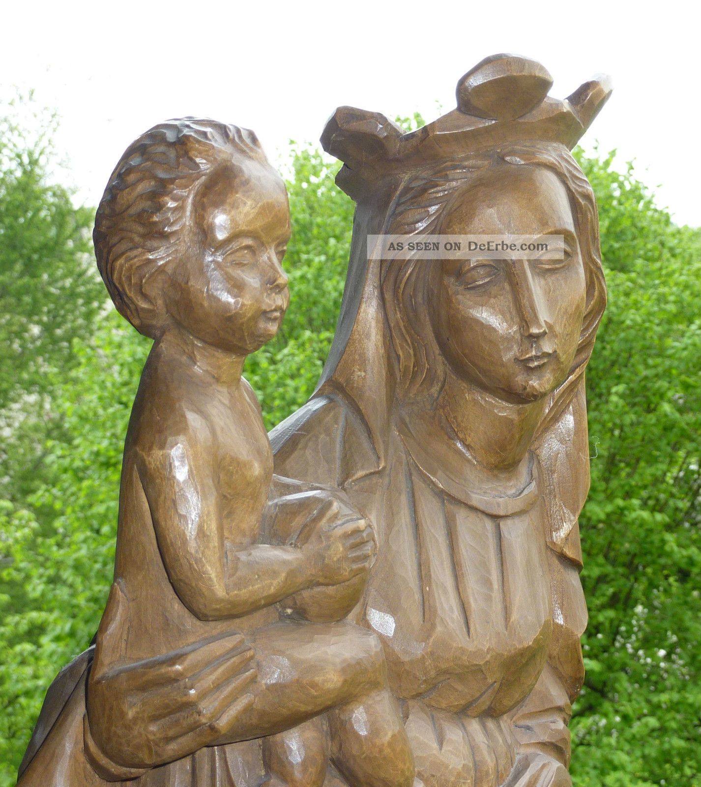 Madonna,  Maria Mit Kind,  Schnitzkunst,  Holz,  Topzustand,  Für Stand Oder Hängung Skulpturen & Kruzifixe Bild