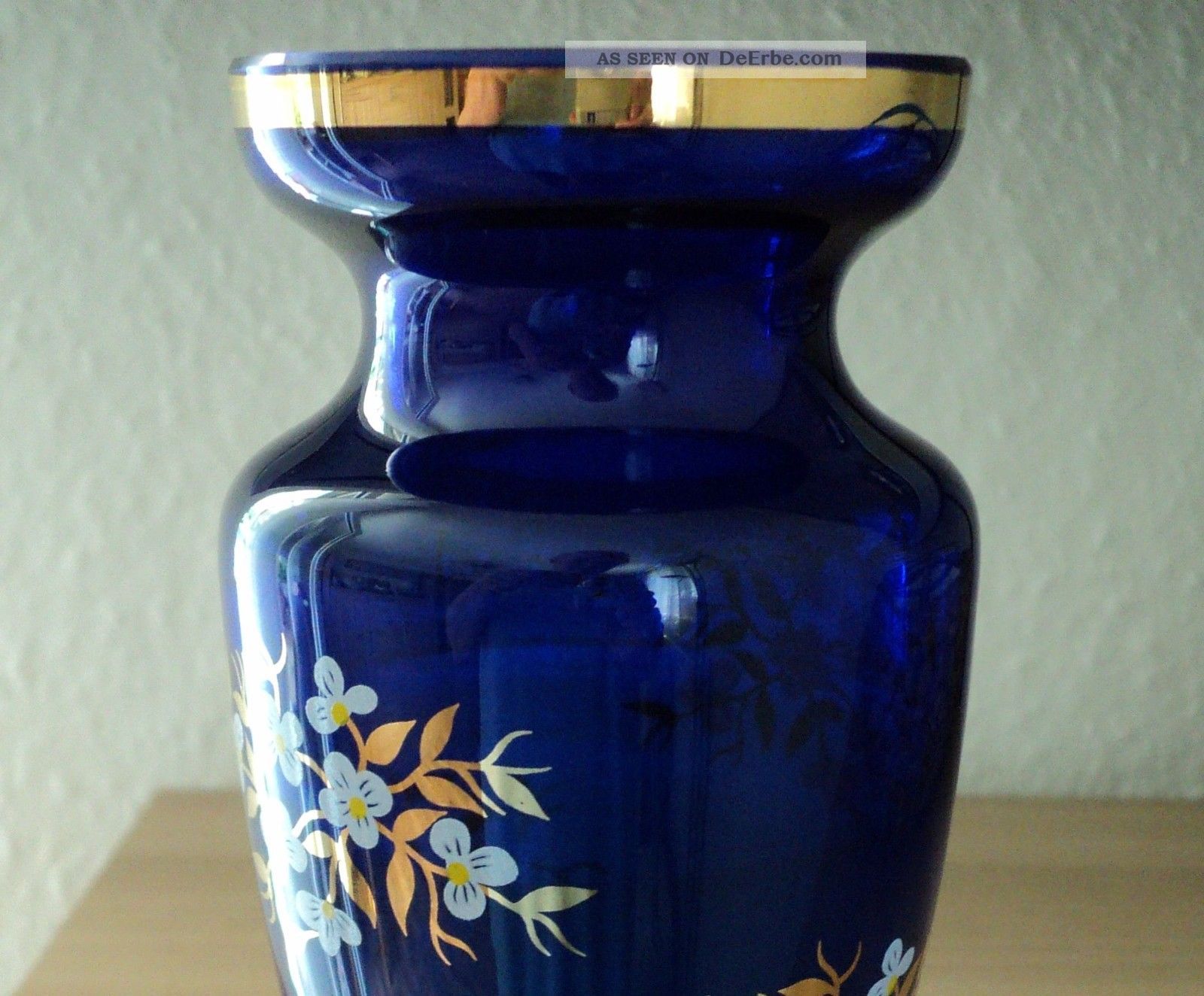 SchÖne Vase / Kobaltblau Gold / Nachlass / HÖhe 18 Cm / Siehe Foto´s