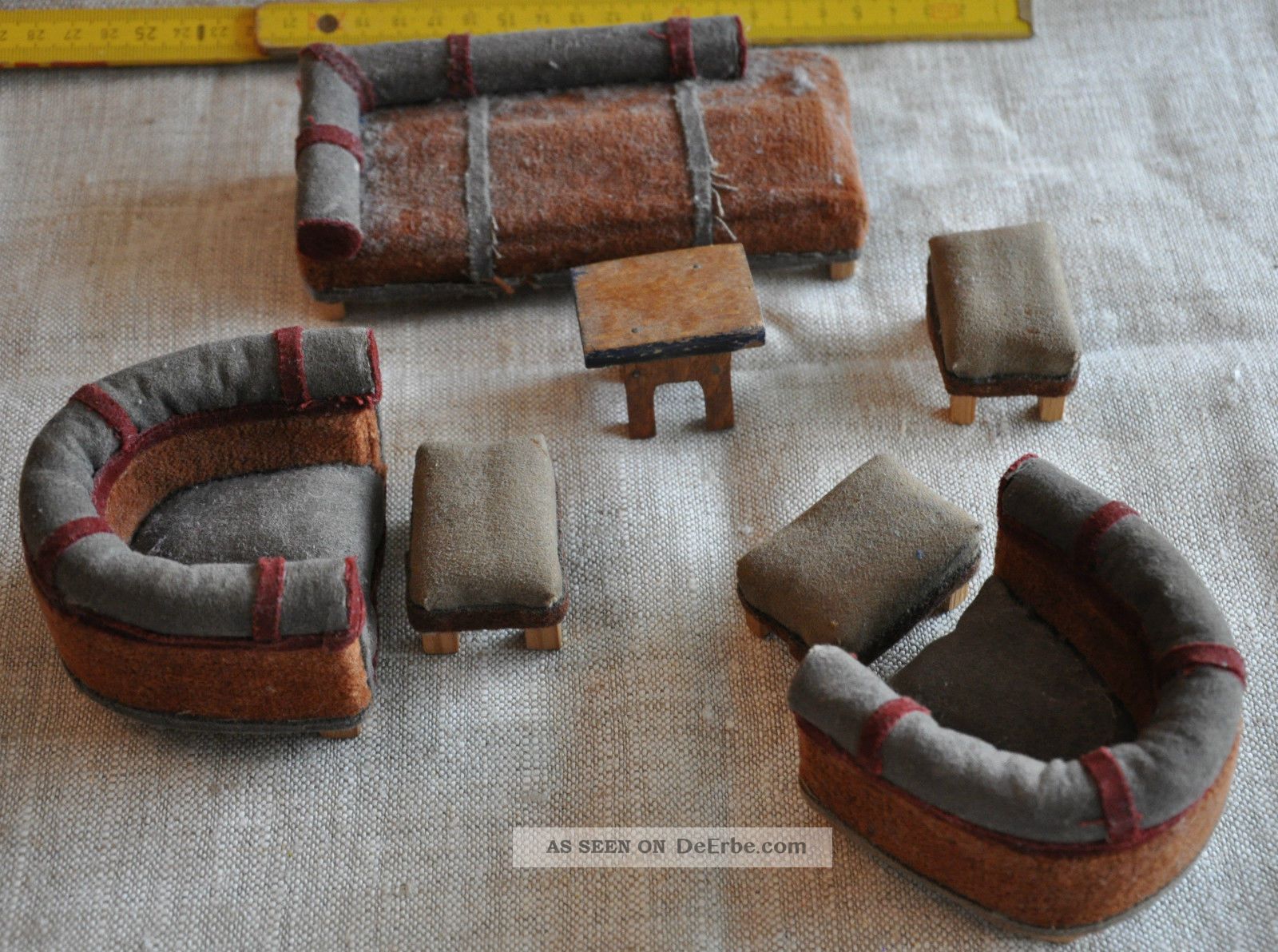 Alte 50er Jahre Möbel Sofa Puppenstube Rockabilly Couch 1950 Hocker