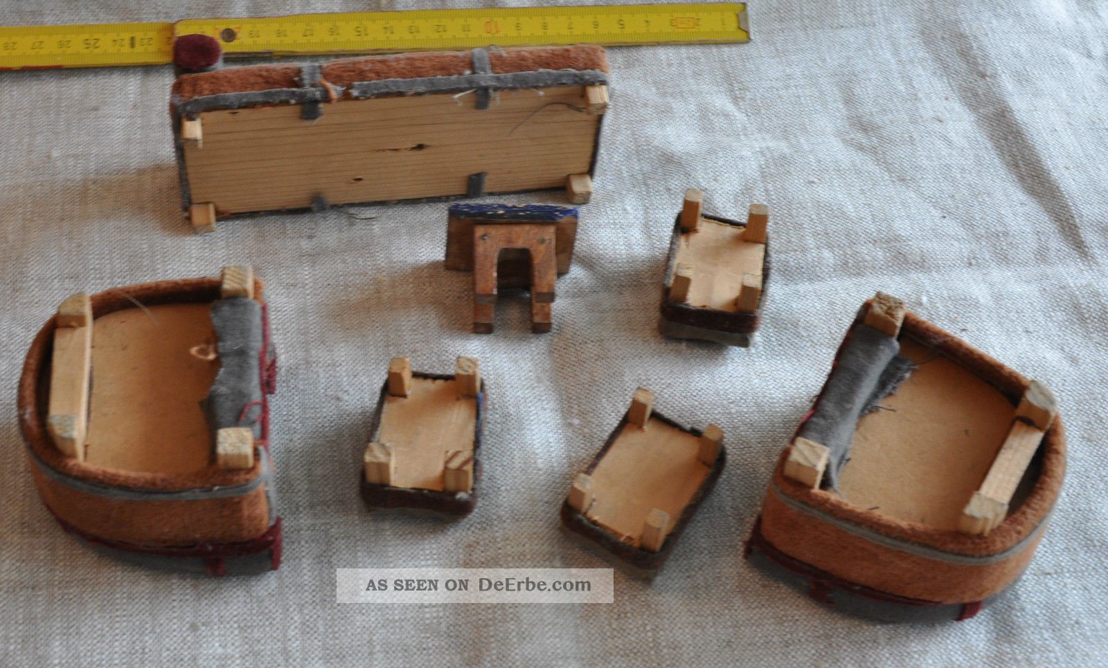 Alte 50er Jahre Möbel Sofa Puppenstube Rockabilly Couch 1950 Hocker