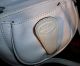Damen Handtasche - Echtes Leder 1970er Atlas / Weiß / Tolle Alte Vintage Tasche Accessoires Bild 5