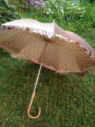Nostalgie Regenschirm Hellbraun Bild