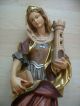 Holzfigur Heilige Barbara Und Zwei Engel/putto Handgeschnitzt GrÖdnertal Skulpturen & Kruzifixe Bild 2