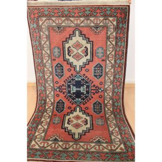 Alter Handgeknüpfter Orientteppich Kasak Kazak Tappeto Carpet Rug 75x130cm Bild