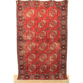 Alter Feiner Handgeknüpfter Orientteppich Afghan Art Deco Teppich 130x200cm Rug Bild