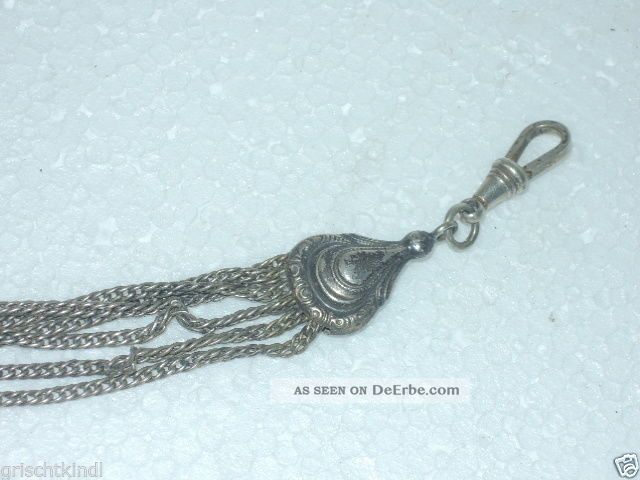 Healvian Taschenuhrkette Silber - Klassische Retro Kette Mit Clip