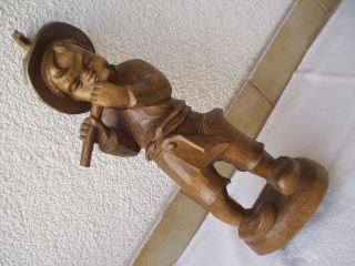 Antike Große Originale Aus Holz Geschnitzte Figur 