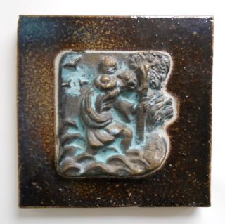 Relief Bronze Hl.  Christophorus Merkl Waldsassen Um 1970 Bild