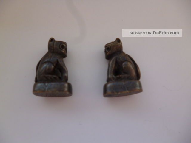 2 Tempelhunde Miniaturen Tempellöwen Foo Dogs Shi Tsu Figuren Aus Burma 20.  Jh. Entstehungszeit nach 1945 Bild