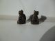 2 Tempelhunde Miniaturen Tempellöwen Foo Dogs Shi Tsu Figuren Aus Burma 20.  Jh. Entstehungszeit nach 1945 Bild 3