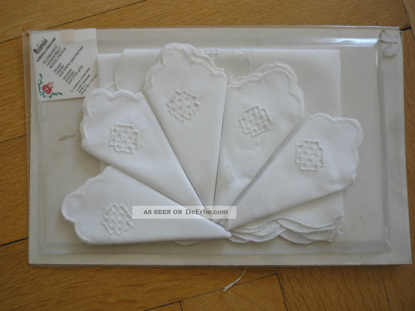 Ambrusne Folklore / Souvenier Tischdeckchen M.  Servietten Aus Budapest,  50er Ovp Tischwäsche Bild