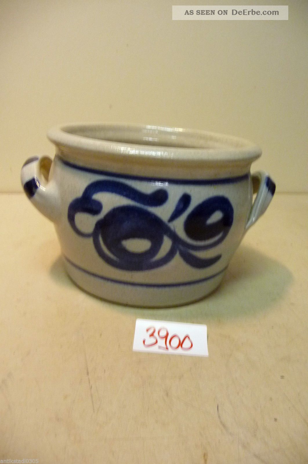Nr.  3900.  Alter Schmalztopf Steintopf Keramik Topf Old Stoneware Pot Alte Berufe Bild