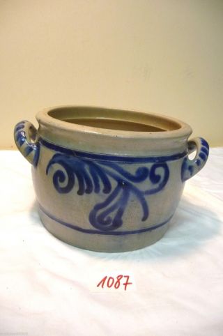 Nr.  1087.  Alter Schmalztopf Steintopf Keramik Topf Old Stoneware Pot Bild