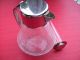 Kalte Ente Karaffe Saftkrug Glas Kanne 3 Liter Craquele Kristall Bild 2