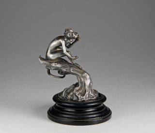 Silber Skulptur Affe 19.  Jahrhundert Um 1860 Meistermarke Silver 19th Century Bild