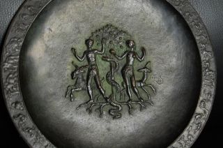 Fritz Nuss (1907 - 1999) Bronze 1947 Wand Teller Adam & Eva Paradies Signiert Bild