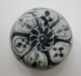 Antike Chinesische Blau - Weiße Keramik - Dose,  Box And Cover,  China Qing Dynastie Bild