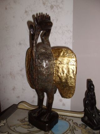 Afrikanische Vogel,  Holzschnitzerei,  Vergoldet, Bild