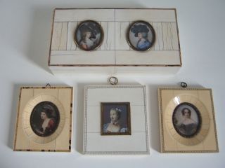 5 Seltene Miniaturen Auf Bein,  2 Auf E.  Schatulle,  Pompadour,  Hamilton,  Vichy Bild