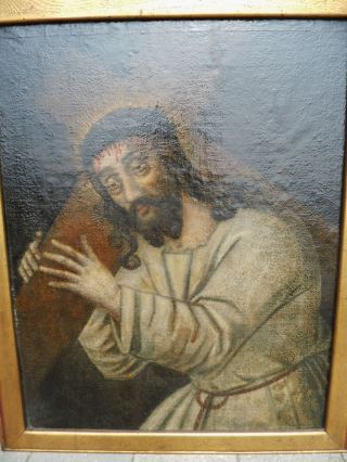 Kreuztragung Jesus Christus/christi.  Big Oil Painting: Christ Cross Bearing 17th Bild