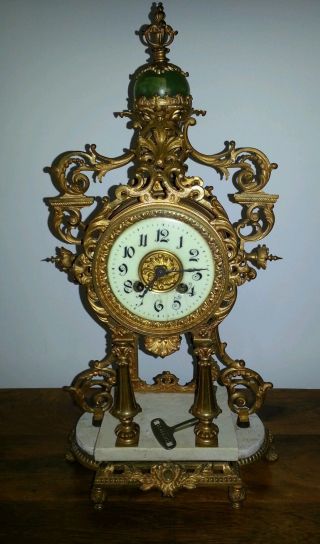 Massive Antike Uhr / 1903 / 45x25x15cm / 4,  3kg 112 Jahre Alt / Antikuhr / Erbstk Bild