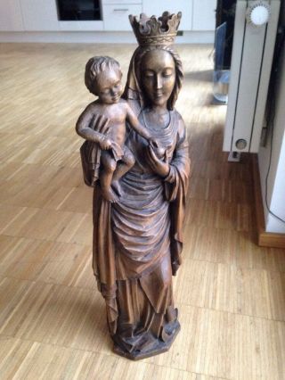 Madonna Marienfigur Statue Wassil Orysik Holz Handgeschnitzt Bild