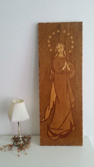 Grosses Intarsienbild Holzbild Mutter Gottes 95 X 33 X 2 Cm Bild