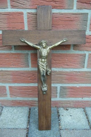 Jesus Am Kreuz Metall Holz 50 Cm Kruzifix Mit Aufhängung Bild