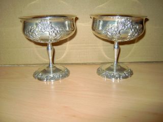 2x Reed & Barton King Francis 1661 Silverplate Champagne / Sherbert Dessert Cups Bild