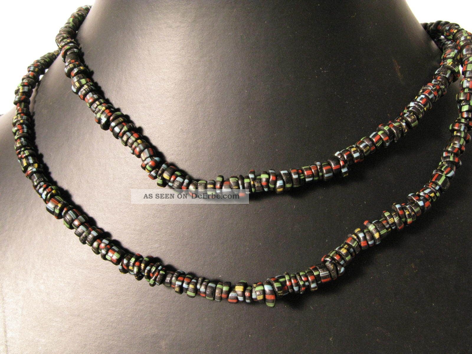 Alte Rare Striped Pound Beads Glasperlen Old Venetian Glass Trade Bead