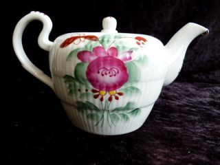 August Warnecke Teekanne - Tea Pot Dekor: Ostfriesland - Friesenrose Handgemal Bild