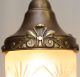Um 1920 Art Deco Lampe Deckenlampe Pendelleuchte Messing Glas Top Antike Originale vor 1945 Bild 3