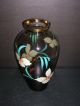 Rauchglas - Vase 29 Cm Handbemalt Blütendekor Goldrand Art - Deco Aus Nachlass 1920-1949, Art Déco Bild 3
