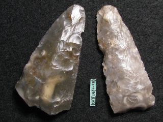 4400j.  A: Steinzeit Neolithikum 2x Speer Dolch Silex Dolchzeit Kultur Bild