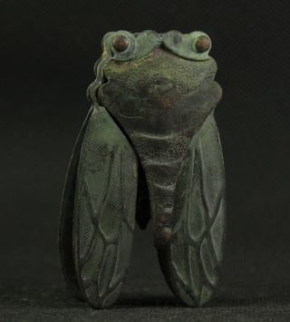 Altes Skulptur Zikade Aus Bronze China Um 1900 Bild