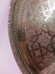 Altes Großes Orientalisches Messing Tablett Massiv Teetablett Stempel Gravur Islamische Kunst Bild 5