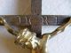 Altes Kreuz Mit Jesus Wandkreuz Holz & Messing 45 Cm - Skulpturen & Kruzifixe Bild 2