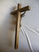 Altes Kreuz Mit Jesus Wandkreuz Holz & Messing 45 Cm - Skulpturen & Kruzifixe Bild 8