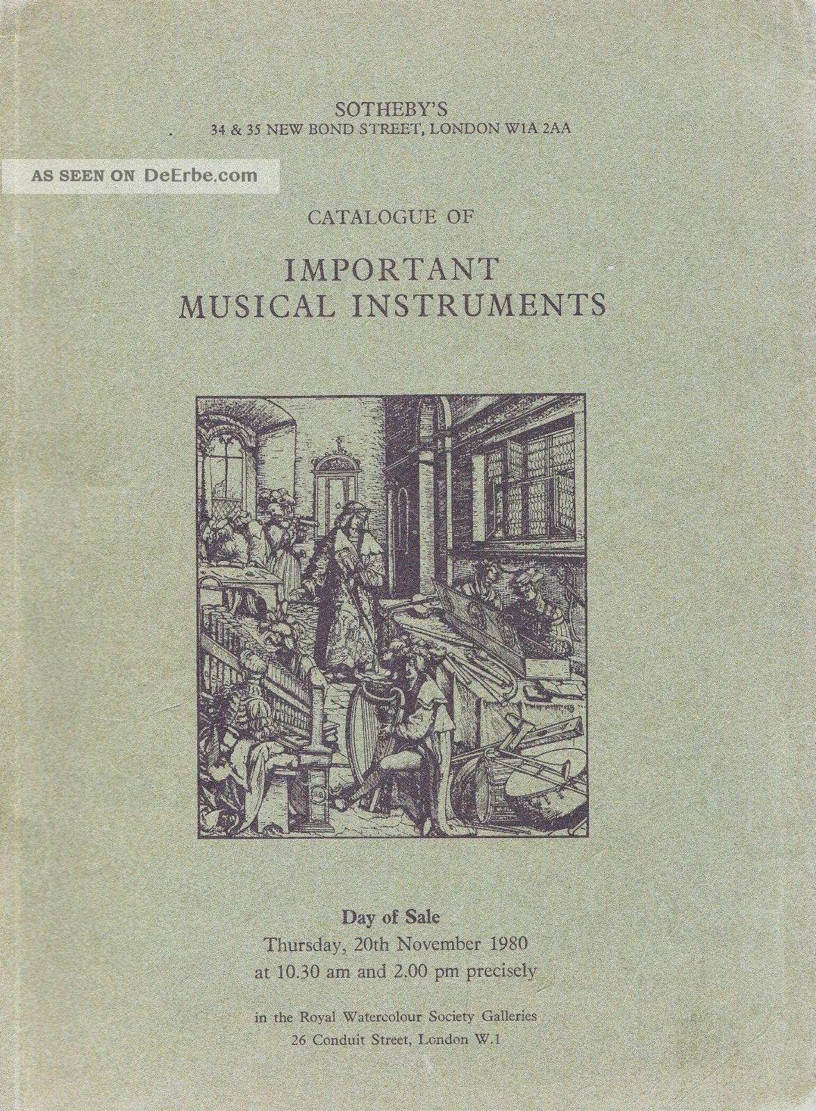 Important Musical Instruments: Amati,  Gagliano Pp.  : Sotheby ' S London 80,  Results Antiquarische Bücher Bild