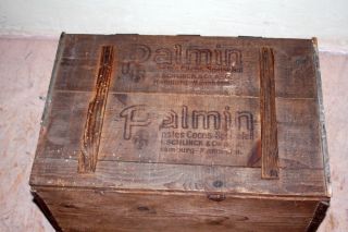 Alte Reklame Holz Kiste Palmin Truhe 59x40x36cm Tante Emma Kolonialwaren Bild