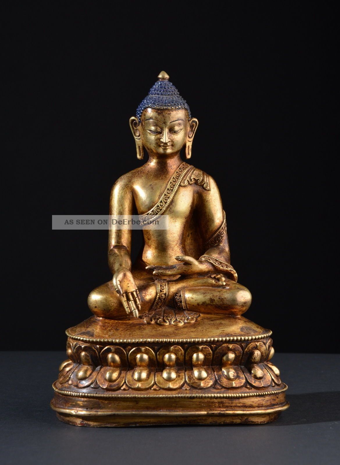 Buddha Ratnasambhava.  Vergoldete / Gilded Statue.  (tibet) Entstehungszeit nach 1945 Bild
