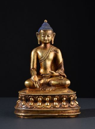 Buddha Ratnasambhava.  Vergoldete / Gilded Statue.  (tibet) Bild
