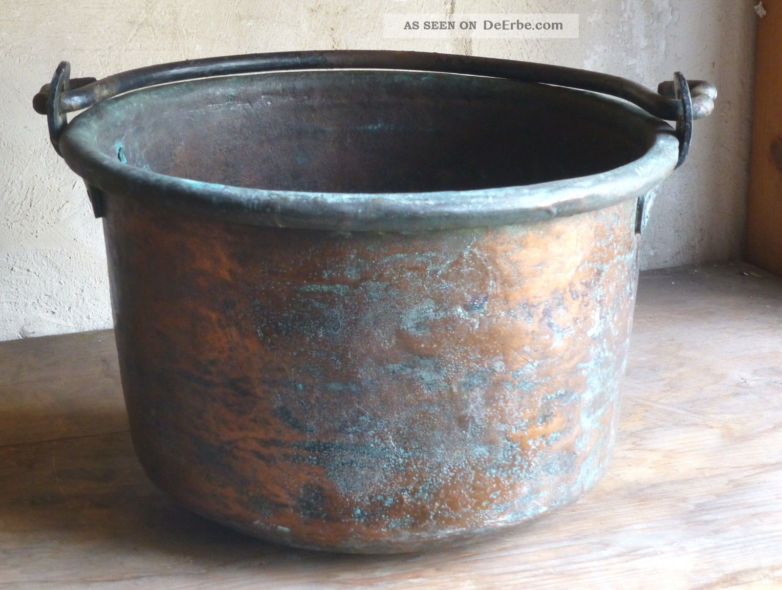 Uralter Kupfertopf Kochtopf Hexenkessel Gefäß Kupfer Kessel Old Copper Pot Kupfer Bild