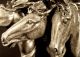 3 Pferde Skulptur KÜnstlerplastik Tier Skulptur Silbern 45 Cm Breit 1950-1999 Bild 2