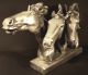 3 Pferde Skulptur KÜnstlerplastik Tier Skulptur Silbern 45 Cm Breit 1950-1999 Bild 3