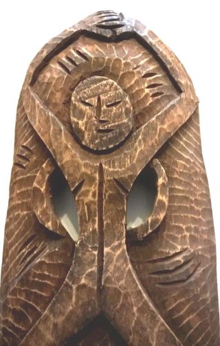 Afrikanische Wandmaske Aus Holz Geschnitzt - African Wall Mask Wood Carving Bild