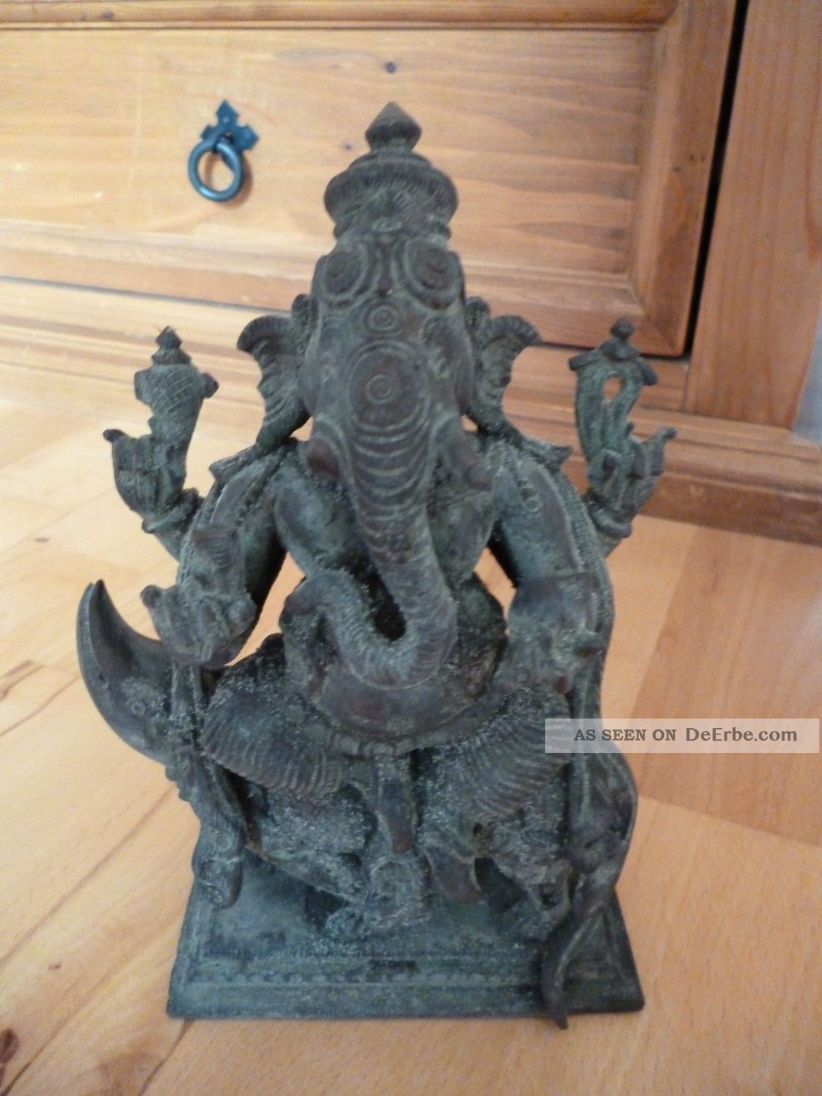 Alte,  Schwere Figur Aus Metall - Bronze ? Ganesha Auf Ratte Sitzend Asiatika: Indien & Himalaya Bild