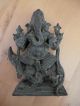 Alte,  Schwere Figur Aus Metall - Bronze ? Ganesha Auf Ratte Sitzend Asiatika: Indien & Himalaya Bild 4